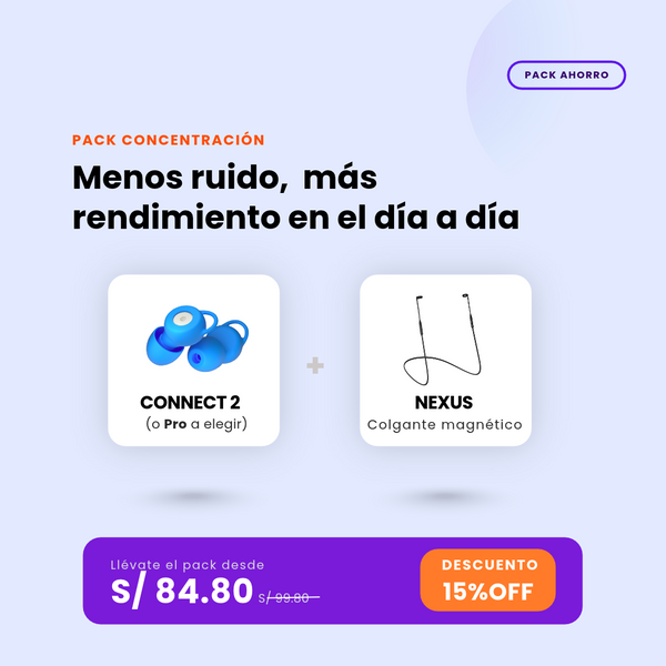Pack Concentración: Connect 2 o Pro + Nexus, desde S/ 84.80 con 15% de descuento